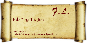 Füzy Lajos névjegykártya
